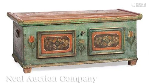 Antique Dutch Polychromed Blanket Chest