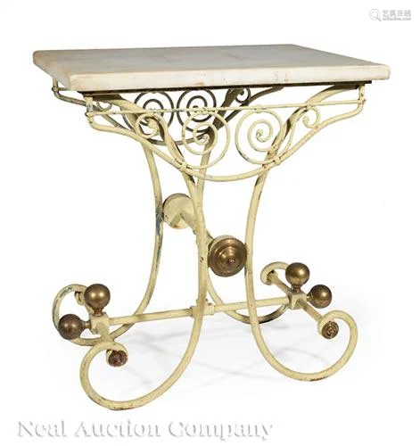 French Iron and Brass Pastry Table