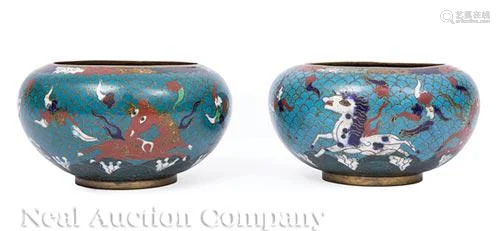 Chinese Ming-Style Cloisonne Enamel Alms Bowls
