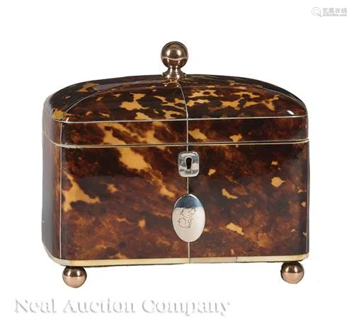 George III Tortoiseshell Tea Caddy