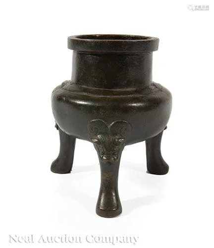 Chinese Bronze Ding-Form Tripod Censer