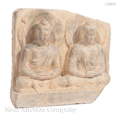 Chinese Carved Stone Buddhist Fragment