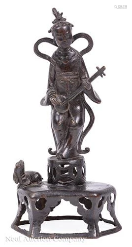 Chinese Bronze Figure of the Moon Goddess Chang'e