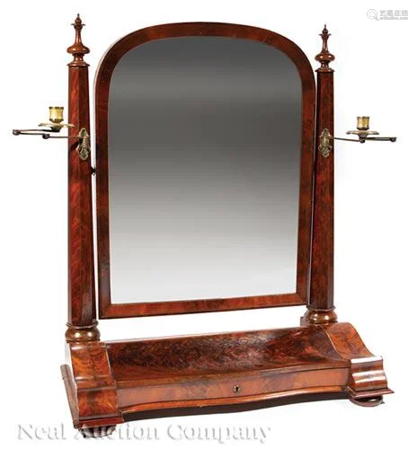 Late Classical Mahogany Girandole Dressing Mirror