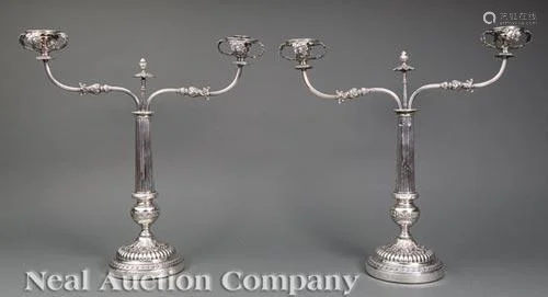 Handsome Silverplate Two-Light Candelabra