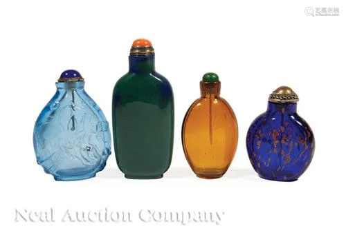 Four Chinese Glass Snuff Bottles