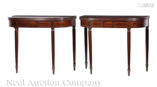 American Federal Carved Mahogany Games Tables