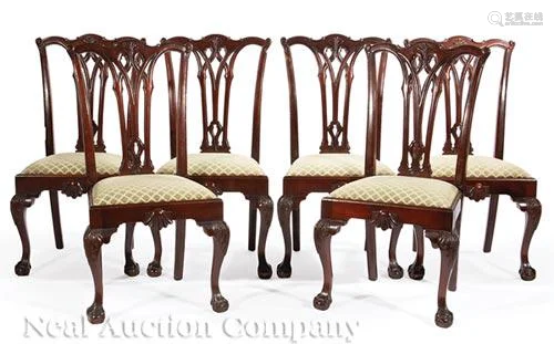 Eight Georgian-Style Mahogany Dining Chairs