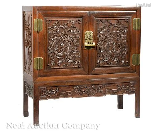 Chinese Hardwood Cabinet on Stand