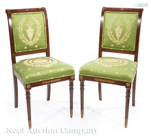 Bronze-Mounted Mahogany Side Chairs