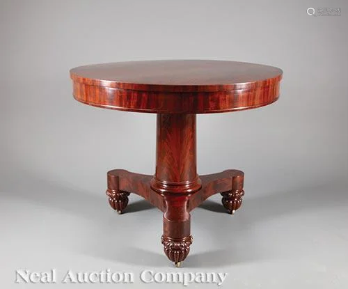 American Classical Carved Mahogany Center Table