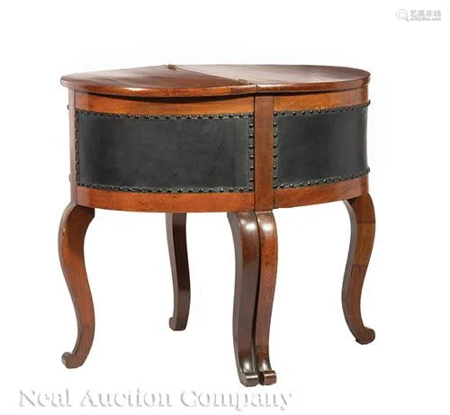 Carved Mahogany Convertible Desk and Chair