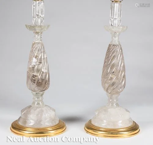 Pair of Rock Crystal Lamps