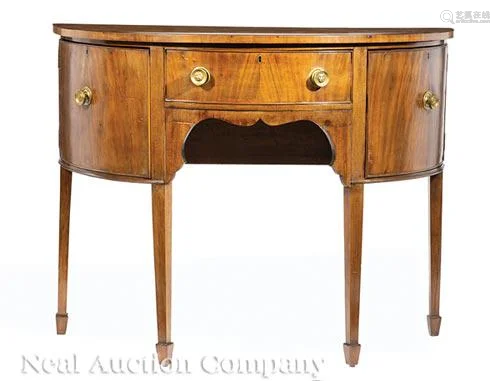 Georgian Mahogany Diminutive Demilune Sideboard