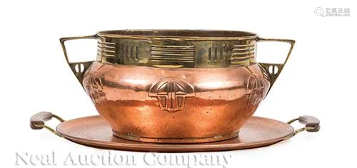 Two Continental Brass and Copper Table Pieces