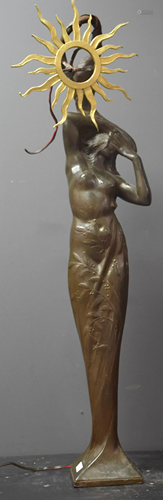 Isidore De Rudder (1855 - 1943). Art Nouveau lamp