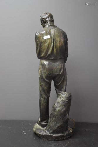 AimÃ© Jules Dalou (1838 - 1902). Bronze with green