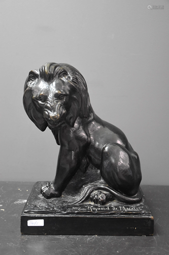 Raymond de Meester (1904 - 1995). Lion. Lost wax