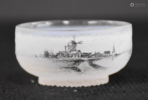 Antonin Daum. Small bowl with acid decoration and