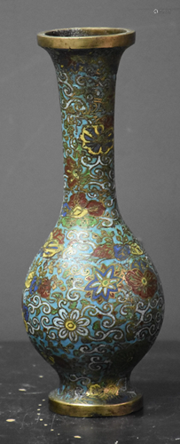 17th century cloisonne bronze Chinese vase. Ht 25 cm.