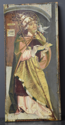Double-sided panel painted with Gothic subjects