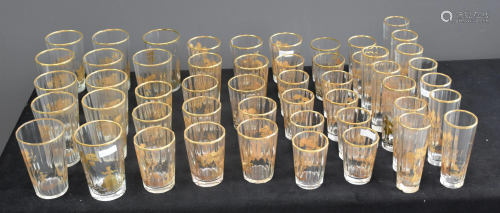 Partial service of glasses with romantic golden