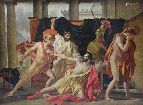 Oil on canvas from the neoclassical period in the style