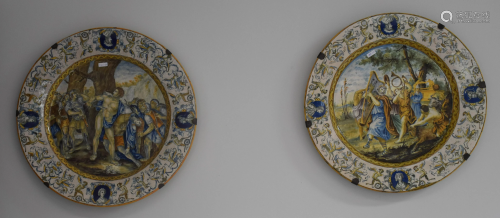 Pair of Italian earthenware dishes from Bataglia