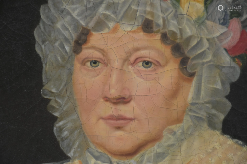 Portrait of a quality lady, oil on canvas circa 1830 in