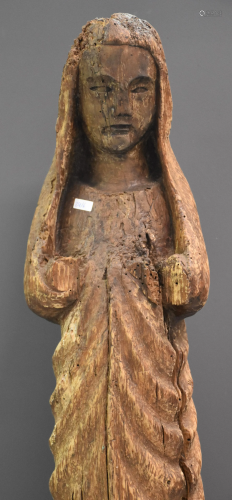 Wooden sculpture from the Gothic period. (alterations