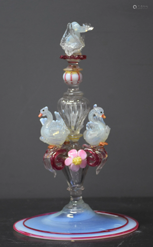 Venice glass centerpiece circa 1900. Ht 27 cm.