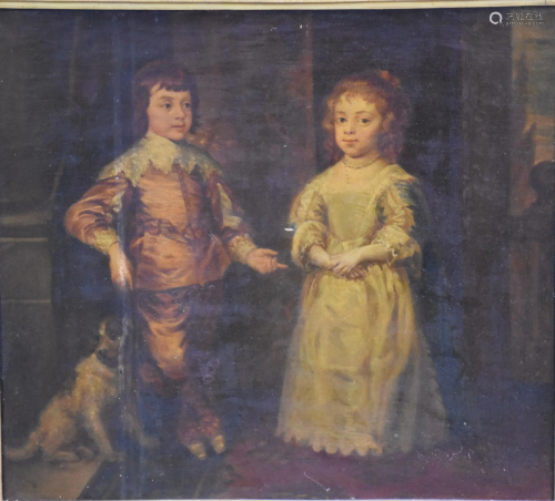 The children of Charles I. Oil on canvas XIX th century