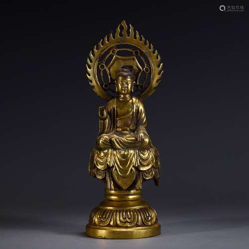 A Chinese Gilt Bronze Gautama Buddha