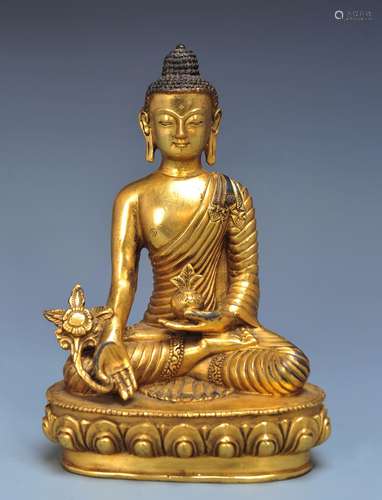 A Chinese Gilt Bronze Buddha