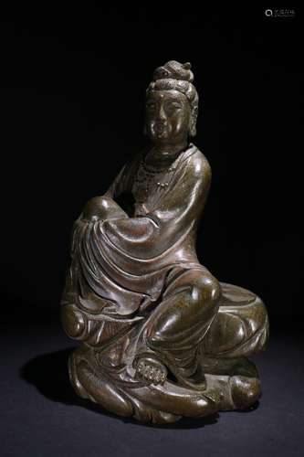 A Chinese Bamboo Guanyin Statue