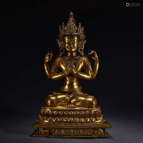 A Chinese Gilt Bronze Buddha