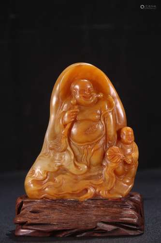 A Chinese Tianhuang Stone Maitreya Buddha Ornament