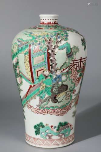 A Chinese Procelain Gu Cai Story Meiping Vase