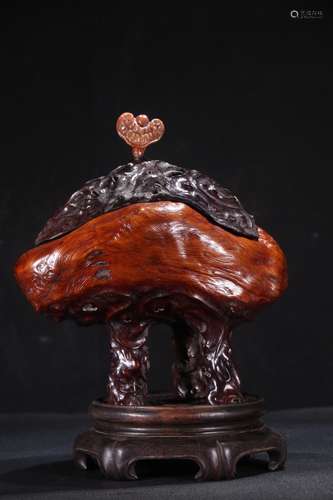 A Chinese Boxwood Ruyi Censer