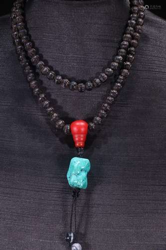 A Chinese Agarwood Rosary Necklace