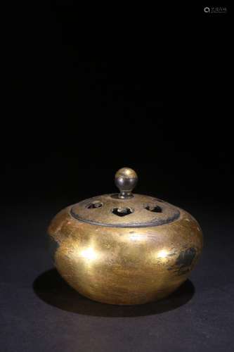 A Chinese Gilt Bronze Censer