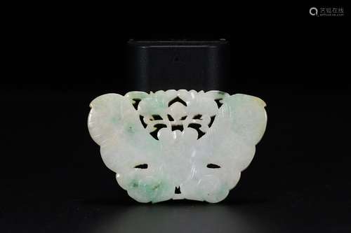 A Chinese Jadeite Butterfly Carved Pendant