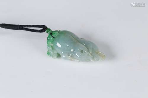 A Chinese Jadeite Bergamot Carved Pendant