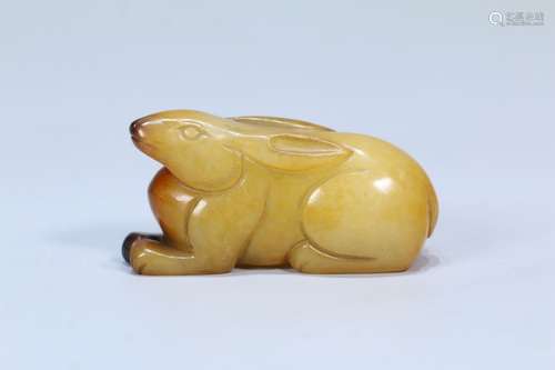 A Chinese Hetian Jade Beast Carved Ornament