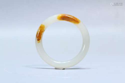 A Chinese Hetian Jade Bangle With Pattern