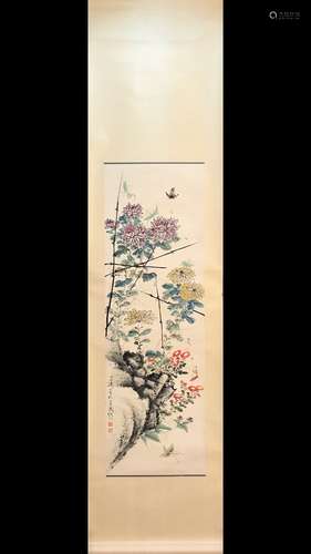 A Chinese Painting Of Fall Scene With Wangxuetao Mark