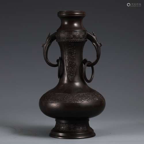 A Chinese Bronze Ear Vase