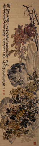 朱乐三 花卉图 纸本立轴
