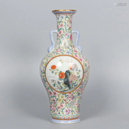 ANCIENT CHINESE,FAMILLE-ROSE VASE