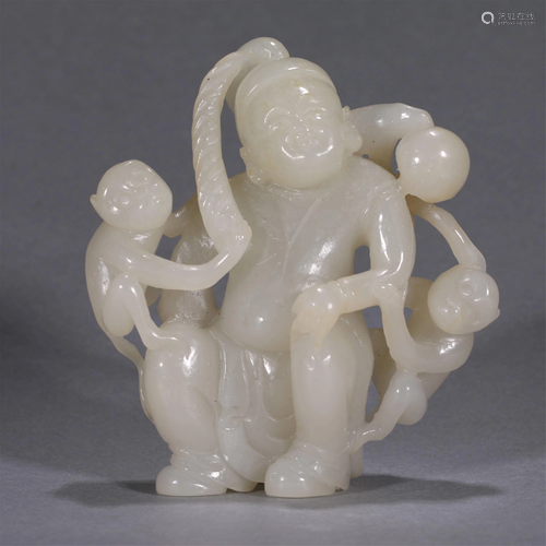 ANCIENT CHINESE,JADE CARVING MONKEY